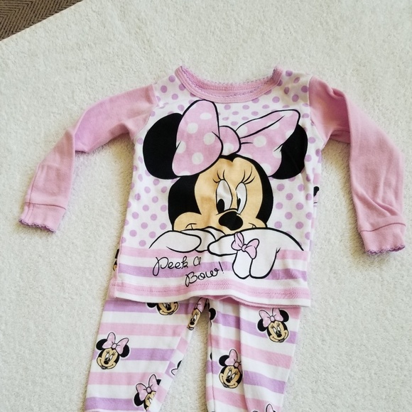 Disney Minnie Mouse 2 Piece Pajama Set 9 Month - Picture 1 of 2